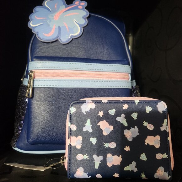 Loungefly RARE Aulani Hibiscus Backpack and Wallet main image 7